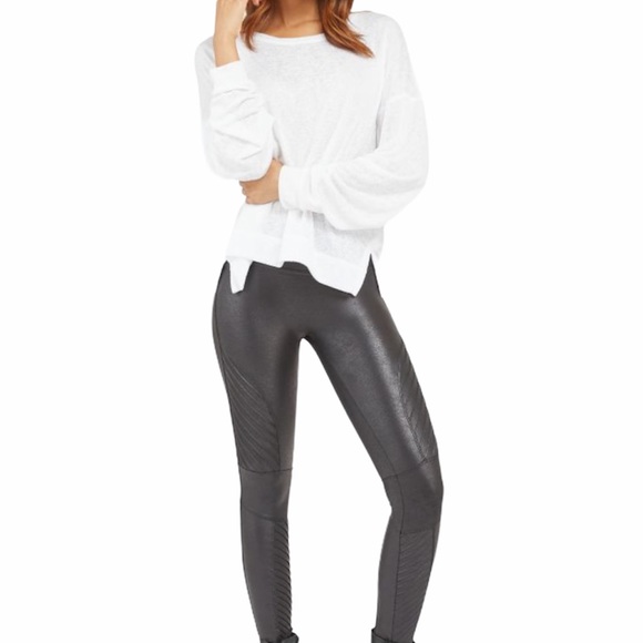 SOLD NWT SPANX Faux Leather Moto Leggings - Picture 5 of 6